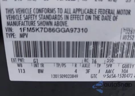 2016 Ford Explorer Xlt from USA, damaged, VIN 1FM5K7D86GGA97310